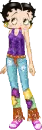 Betty Boop in purple tank and jeans