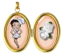 Betty Boop in a locket with flowers