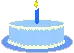 blue birthday cake