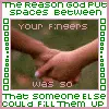 spaces btw fingers