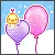baby chick on balloons
