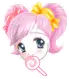pink girl with lolly pop