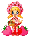 strawberry doll smiling