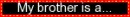My brother is a ...