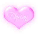 Darian in a pink blinking heart