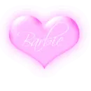 Barbie in a pink blinking heart