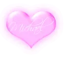 Michael in a pink blinking heart