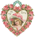 Heart with girl says to my love