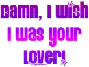 damn, i wish i was you lover