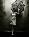 with umbrella