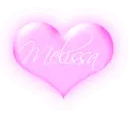 Melissa in a pink blinking heart 