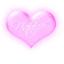 Natalie in a pink blinking heart 