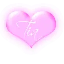 Tia in a pink blinking heart 