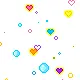 rainbow hearts and bubbles
