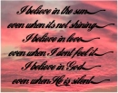 I believe