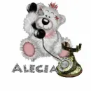 Alecia bear on a phone 