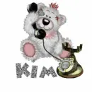 Kim bear on a phone 