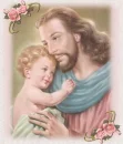 Jesus holding a baby