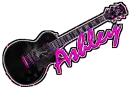 ashley black/pink guitar
