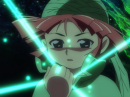 anime girl with some green light