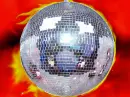 disco ball on fire