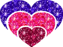 blue-pink-red heart