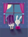 cute kawaii girl & bunny