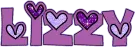 Lizzy (purple hearts)