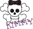 Kimmy-skull,black/pink sparkle bow