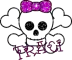 Traci-skull,purplish bow