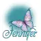 Teal Butterfly Bling Jennifer