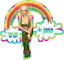 groovy rainbow hippie chick make love not war (janie)