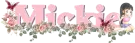 Mickie with flowers and butterflies