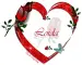 Red heart frame name tag