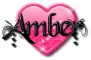 amber pink black heart