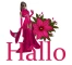 Woman stands on flower