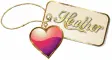 gold red heart love heather