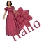 Woman stands on flower