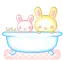 Two Bunnies In A Bathub