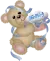 Bear with Cupcake and Name with Glitter