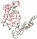 Hello rose outline glitz