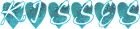 Kisses Teal Hearts