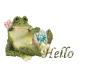 frog with rose hello