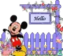 Mickey Mouse Floral Garden - Hello