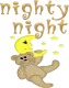 Nighty night - bear hanging on moon