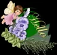 Angel with flowers says hello