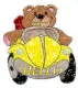 teddy bear in a car