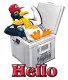 penguin chillin in cooler