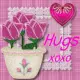 Pink Flowers - Hugs & xoxoxo