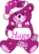 Pink Xmas Teddy Bear Hugs